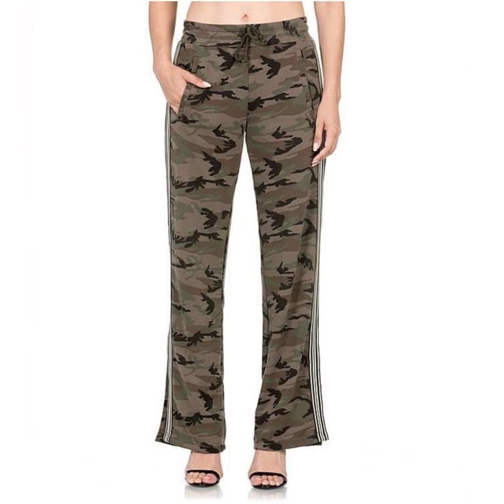 Women’s Miss Me Green Camouflage Sweatpant with Flared Bottoms (0120-0121)